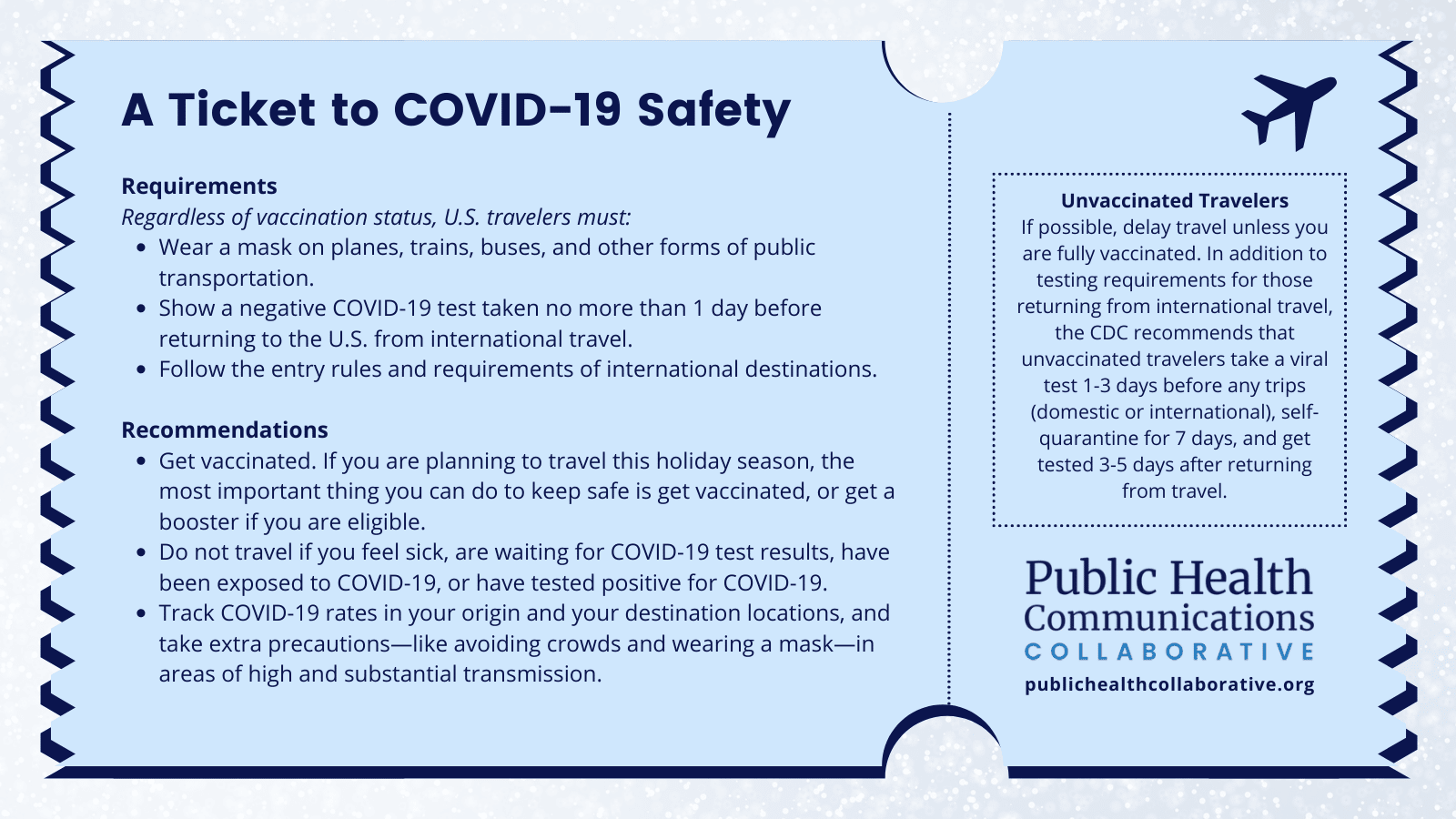 Shareable Graphic: Travel Tips for COVID-19 Safety